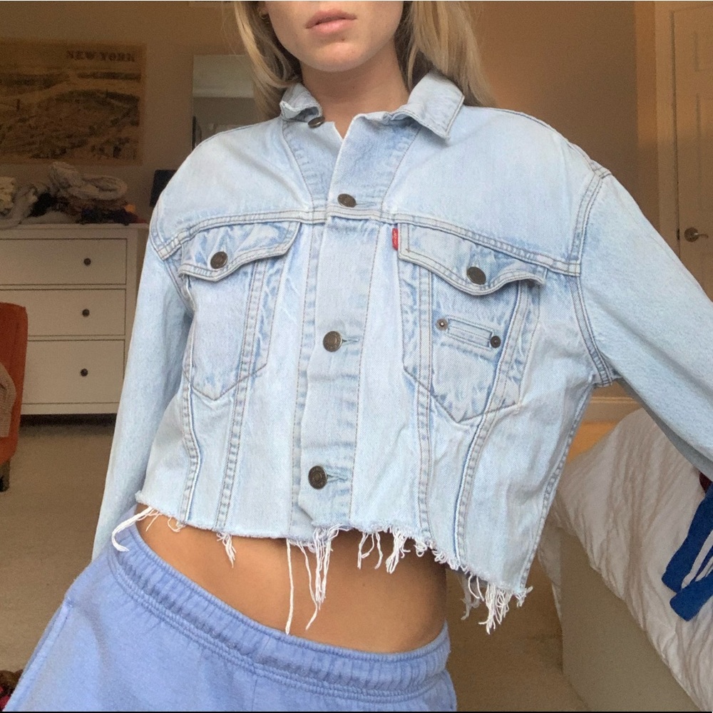 Cut Vintage Levis Denim Lightwash Jacket S